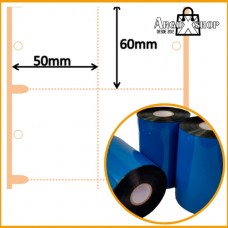 Etiquetas de Papel Cartão BOPP Fosco - 50mm x 60mm + Ribbon de Cera Para OS-214 Plus